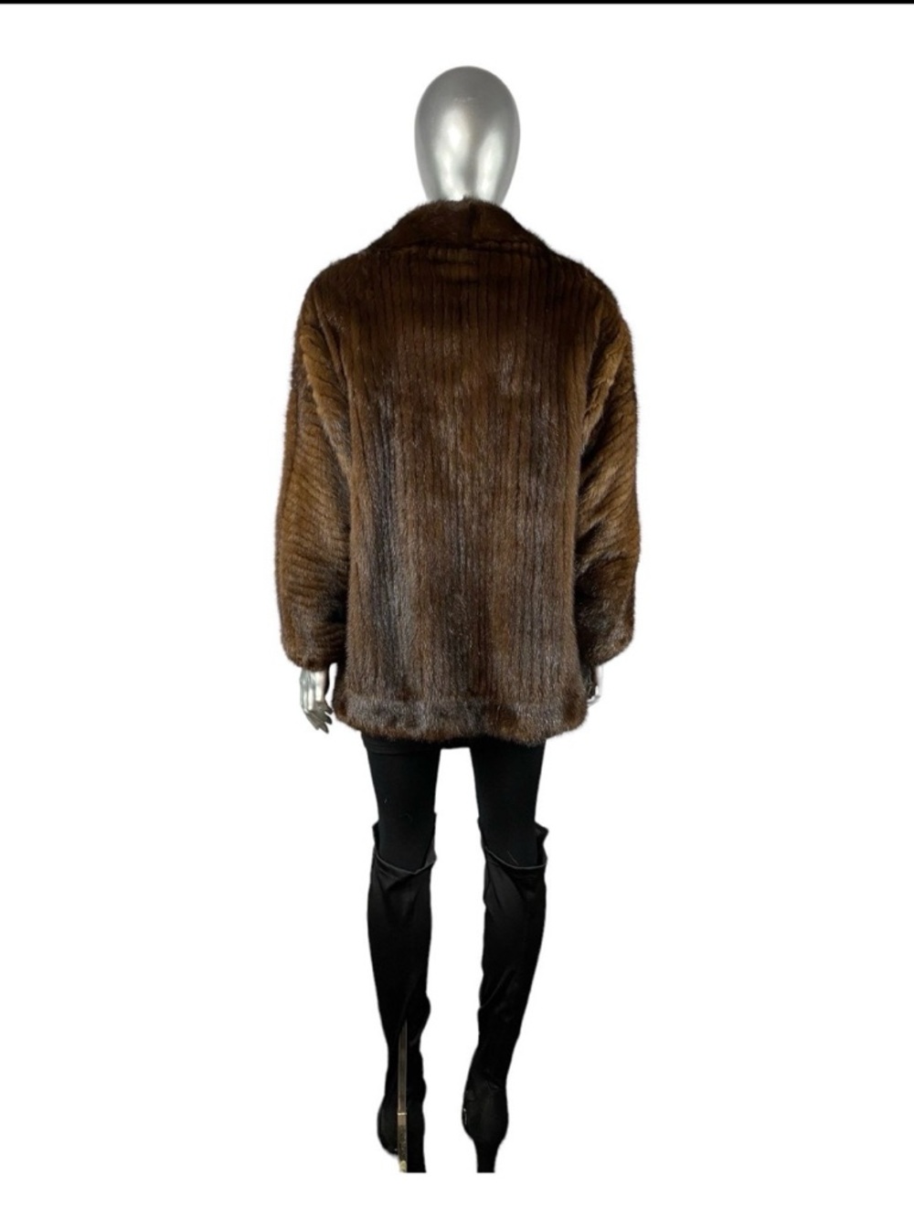 Mahogany MINK Corded Jacket, SAGA, Sz M/L, Certified Vintage Fur - Picture 4 of 11